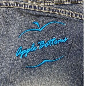 VTG Apple Bottoms Women Jeans Size 20W Distressed Bootcut Embroidered Blue NWT